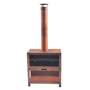 新しいデザイン簡単に組み立てられたパティオウッドファイヤーピット屋外コーテンスチールチミネアBbqグリル付き - Product Image 5