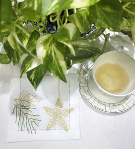 Wholesale Hand-embroidered Rectangle <b>Linen</b> Napkins for Home Hotel Wedding <b>Christmas</b> Modern - Product Image 2