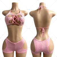 ELITES Offre Spéciale Strass Tenue de Pole Dance Exotique Vêtement de Scène Déshabillés Sexy Tenue de Danse Exotique