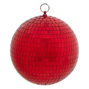 ESFERA DE VIDRIO ROJO BRILLANTE, DIAM. 20CM, Efecto Disco - Product Image 1