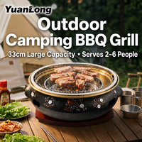 Barbecue portable pliable en fonte et acier inoxydable coréen pour restaurants et camping