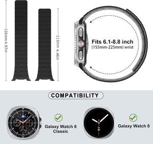 No Gap Band Compatible con <span class=keywords><strong>Samsung</strong></span> Galaxy <span class=keywords><strong>Watch</strong></span> 8 Band 40mm 44mm/<span class=keywords><strong>Watch</strong></span> 8 Classic 46mm, correa de silicona magnética para mujeres y hombres - Product Image 4
