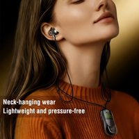 Headset Olahraga Bluetooth T27 Bt5.4 Kualitas Suara HD, Headphone Nirkabel Model Kalung Leher, Mendukung Kartu TF, Model Ganda