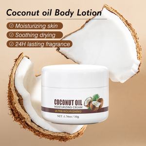 Vente en gros de lotion corporelle infusée à l'huile de noix de coco 50g, soin de la peau, crème hydratante pour éclaircir la peau - Product Image 3