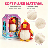 Jouet interactif en peluche perroquet parlant avec bracelet, répète la voix et les sons d'appels d'oiseaux, cadeau pour enfants