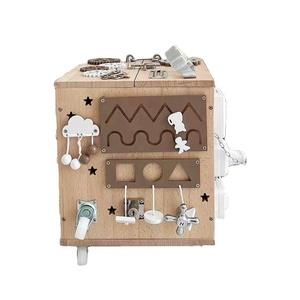 Children wooden early education puzzle busy abacus tying shoelaces multi-function storage box birthday gifts