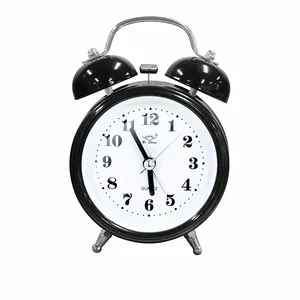 Bosheng Personalized Training Analog Quartz Battery Powered Very Loud Metal 3 Inch Twin Bell Alarm Clock