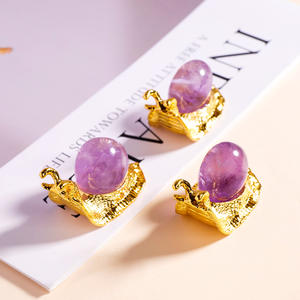 Venta al por mayor de Adorno de <span class=keywords><strong>Caracol</strong></span> de Piedra Amatista Brasileña Natural Pulida para Decoración del Hogar, Sanación de Chakras y Meditación - Product Image 6