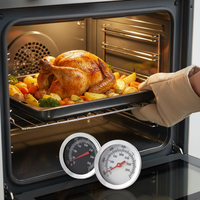 Termometer Oven BBQ Tahan Air dengan Dial Besar dari Baja Tahan Karat untuk Penggunaan Dapur dengan Rentang Suhu 50~350/100~700.