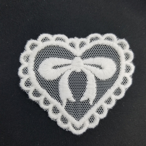 Ren bán chạy, họa tiết hoa 3D tan trong nước, chất liệu lụa sữa, họa tiết trái tim, tự làm quần áo trẻ em, ren màu be - Product Image 1