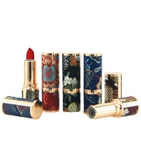 Emballage de rouge à lèvres personnalisé en satin de soie de luxe, tube de rouge à lèvres mat velours haute pigmentation, conteneur pour lèvres