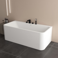 Baignoire autoportante en pierre artificielle de couleur personnalisée, forme rectangulaire, capacité de 60 gallons+, garantie de 5 ans pour une utilisation en intérieur