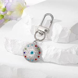 Blessed Gold Color Rhinestone Crystal Evil Eye Keychain Lucky Keyring Bag Charm Accessory Jewelry Glittering Evil Eye <b>Key</b> <b>Chains</b> - Product Image 4