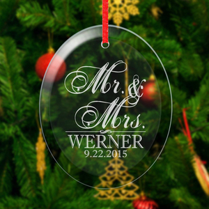 Ornamenti in vetro trasparente di natale forma ovale con nome di incisione personalizzata - Product Image 2