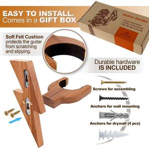 Estante de pared para ukelele estilo americano, estante de exhibición de madera para sala de estar, soporte para colgar erhu - Product Image 2