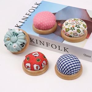 Factory Modern Style Magnetic Base Wrist Strap Wooden Fabric Needle Holder <b>Bag</b> for Hand <b>Sewing</b> and Embroidery Needle Storage - Product Image 2