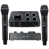 Mélangeur de karaoké K6WH avec microphone sans fil UHF BT Connexion BT Lecture de musique vidéo pour téléphone mobile intelligent Audio TV