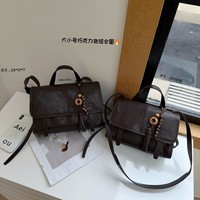 Sac messager rétro en cuir microfibre léger, grande capacité, sac à bandoulière, couleur unie, sac de transport pour femme