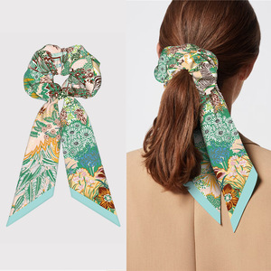 Luxe Paardensport Paard Bedrukte Sjaal Hoofd Haar Wraps Accessoires Dames Custom Designer Zijden Haar Lint Hoofdband Voor Vrouwen - Product Image 1