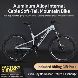Bicicletta da Montagna Full Suspension 27.5" 24 Velocità Freni a Disco Meccanici Anteriori/Posteriori Alta Capacità di Carico 120kg Telaio in Lega di Alluminio Soft-Tail - Product Image 1