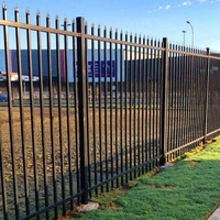 Paneles de Cerca de Acero Galvanizado con Recubrimiento en Polvo, Postes de Seguridad Metálicos Negros, Barrera de Jardín, Villa, Escuela, Patio
