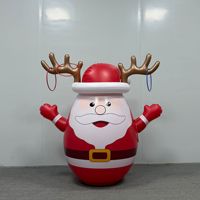Tumbler gonflable en PVC épaissi Père Noël avec jeu de lancer d'anneaux pour jeu interactif parent-enfant