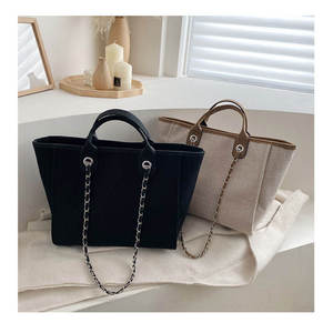 Vintage <b>large</b> capacity cotton <b>canvas</b> women's casual outdoor customizable casual fashion tote <b>bag</b> - Product Image 3