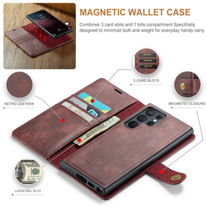 Étui de protection magnétique 2-en-1 pour carte S23 Ultra et portefeuille S26 Ultra A17 - Product Image 5