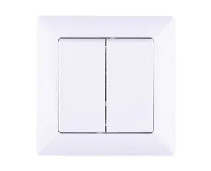 YAKI New Model Square Type France Eu Standard Fire Resistant Electric Light Control Push Button 2 Gang Wall Switches With Light