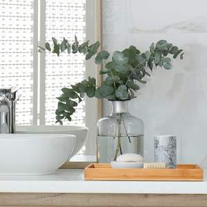 Bandeja Decorativa Multiusos de Bambú para Baño, Tocador, Comida/Café/Té/Snacks, Pañuelos, Decoración del Hogar - Product Image 1