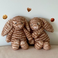 Boneka Kelinci Bashful Range 31cm Motif Garis Harimau, Koleksi Boneka Kelinci Bashful, Isi Kapas PP, Dapat Dicuci, Super Lembut, Hadiah Ulang Tahun