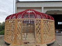 Grande tente spatiale Yourte en bois massif pur avec salle de bain Resorts Luxury For Glamping Safari Tent