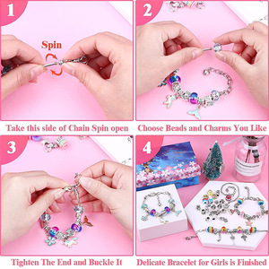Wholesale 112pcs/set Charm Bracelet Making Set Unisex Jewellery <b>Kits</b> Gifts <b>DIY</b> Gold Plated Copper Alloy Snake Chain Bracelet - Product Image 6