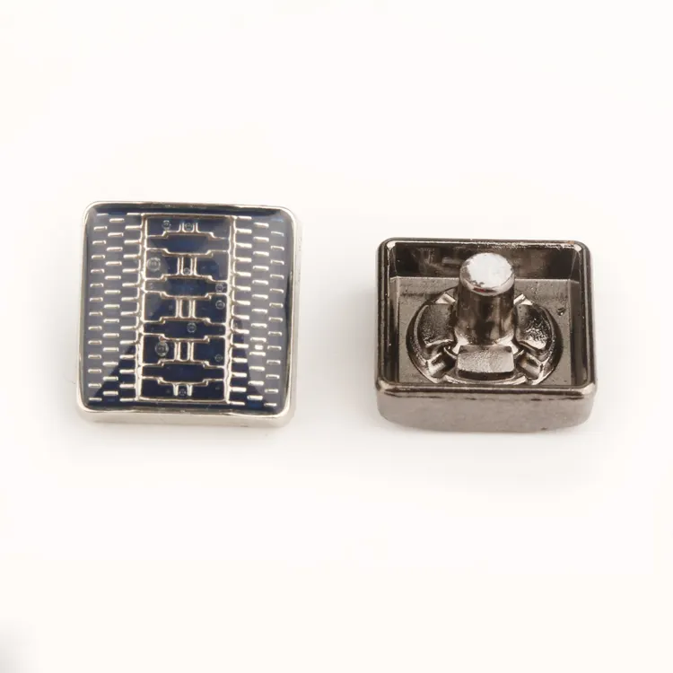 Retro Multifunction Clothes Bag Accessories Metal Sewing Button Square Metal Buttons Customized