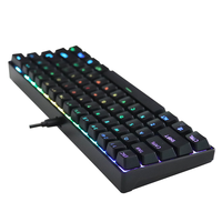 Clavier de jeu mini 61 touches en promotion, clavier mécanique filaire professionnel avec rétroéclairage RGB, plug and play USB
