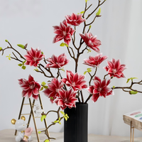 Nouvelle fleur artificielle en PU de style chinois, Magnolia de la fortune, Fleur artificielle transfrontalière pour la décoration intérieure