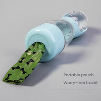 Bouteille d'eau pour chien multifonctionnelle modulaire en plastique PET de qualité alimentaire sans BPA, anti-fuite à un bouton, 3 en 1, portable pour les voyages