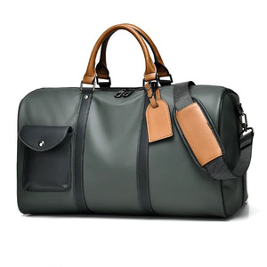 Borsa da viaggio da uomo di lusso di Design da viaggio Over Size in pelle di colore verde Navy, borsa da viaggio da esterno con cinturino lungo regolabile - Product Image 1