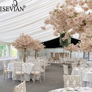 ISEVIAN Cherry Và <span class=keywords><strong>White</strong></span> <span class=keywords><strong>Artificial</strong></span> Peach Blossoms Tree Bảng Trung Tâm Cho Trang Trí Tiệc Cưới - Product Image 3