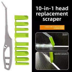 New 9-in-1 Green Scraper Glue Shoveling Artifact Smoothing Trimming Glass Beauty Seam Multifunctional Cleaning <b>Tool</b> - Product Image 4