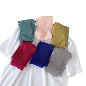 French Solid Color Skinny Silk Scarf Women Elegant Long Hair Ribbon Fairy Headscarf <b>Neck</b> <b>Tie</b> Wholesale - Product Image 4
