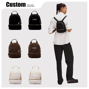 Sac à dos polaire polyvalent et portable de style bohème personnalisé avec boucle LL et mini porte-monnaie, doublure en PU et polyester pour printemps/été - Product Image 5