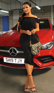 Nouvelles arrivées Robes de boîte de nuit sexy courtes dos nu serré à manches courtes froncées à épaules dénudées - Product Image 5