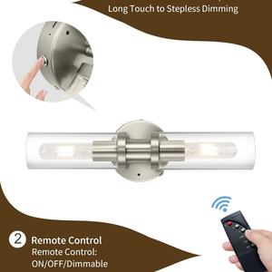 Lámparas de Pared Inalámbricas Modernas de 4 Bombillas, Color Níquel Arena, Juego de 2 Piezas, Control Remoto, Fuente de Luz LED, Hierro, para Sala de Estar, Dormitorio, Baño - Product Image 3