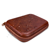 Étui numérique marron très vendu, protection en PU+EVA+Spandex, pochette étanche grande capacité, antichoc, fermeture éclair, logo personnalisé