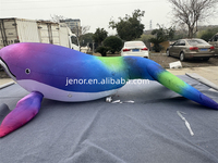Costume de baleine gonflable coloré sur le thème marin Jenor avec lumière LED pour la publicité d'événements