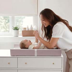 Cambiador de Pañales de Cuero Impermeable y Lavable de 32 x 16.6 Pulgadas, Cambiador de Pañales Confortable para Todas las Estaciones, para Cómoda y Mesa - Product Image 1