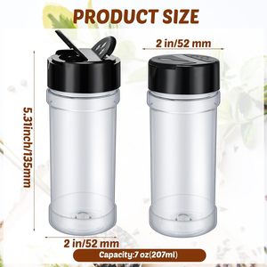 16oz/Wholesale Eco-Friendly PET Plastic Kitchen Spice Jars & Salt/<b>Pepper</b> Shakers with Custom Logo and Lid - Product Image 2