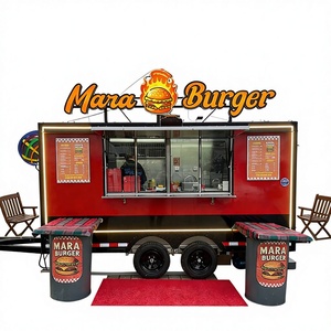 Warmer Mobile Snack Food & Chips Four Wheel Aluminum Fiberglass <b>Towable</b> Food Cart Concession Trailer - Product Image 1