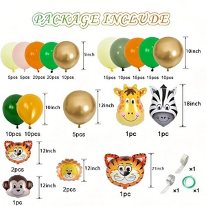161 pièces <span class=keywords><strong>Jungle</strong></span> animaux thème ballons forêt Animal ballon arc enfants <span class=keywords><strong>anniversaire</strong></span> bébé douche décorations S045 - Product Image 2
